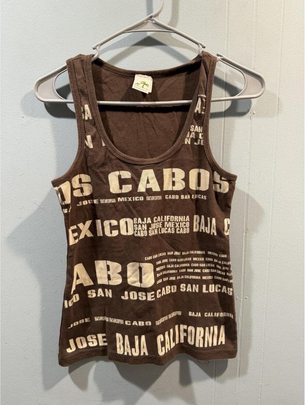 Womens Clorofila Tank Top Size XL Brown (Baja California Print)